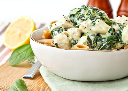 Chicken and Spinach Pasta with Lemon Sauce